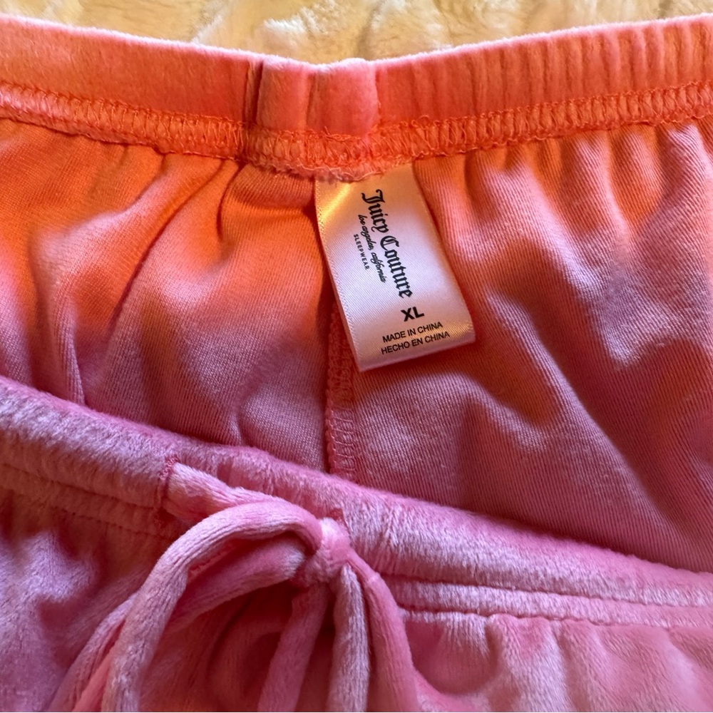 NWT 2 Piece Juicy Couture Pink Velour Rhinestone Bling Shorts Pajama Set - Picture 15 of 16
